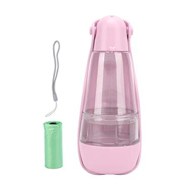 Imagem de CUOFYUNL Garrafa de água para cachorro Copo portátil para viagem com pá para coleta de cocô Bolsa de armazenamento (Rosa)
