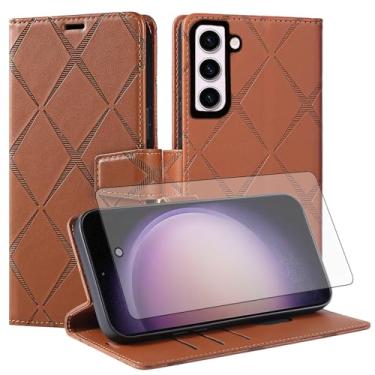 Imagem de Asuwish Capa de telefone para Samsung Galaxy S23 5G capa carteira com protetor de tela de vidro temperado PU couro sintético flip suporte para cartão de crédito celular S 23 23S GS23 G5 SM-S911U 6,1