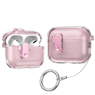 Imagem de Capa de silicone transparente automática pop-up para AirPods 4 (rosa)