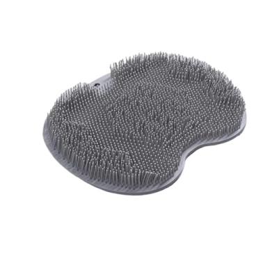 Imagem de Escova de silicone para esfregar nas costas almofada de banho almofada para os pés massagem tapete de banho massagem para os pés (cinza)