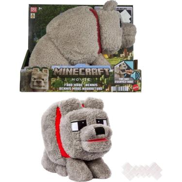 Imagem de Brinquedo de pelúcia Mattel Minecraft Dennis The Wolf com som de alimentação