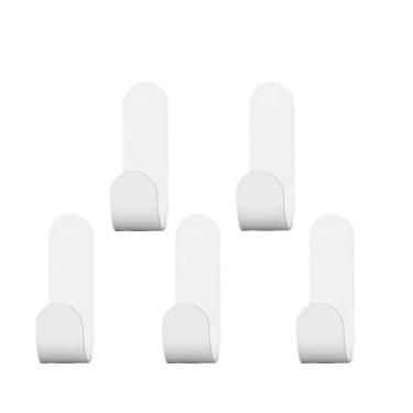 Imagem de NevStp Gancho organizador de parede multiuso gancho de pano atrás da porta gancho de pano para banheiro roupão de banho suporte de toalha rack de ferragens de cozinha, gancho de prateleira, branco, 5