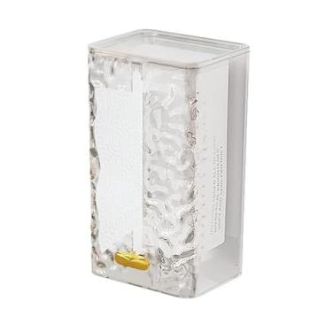 Imagem de Capa de caixa de lenços de papel glacial caixa de papel montada na parede caixa de guardanapo de cozinha doméstica leve luxo toalha de rosto caixa de armazenamento suporte de caixa de lenços (branco)