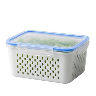Imagem de Kit Potes Organizadores Herméticos para Geladeira 850ml 1750ml 3300ml – Organizador de Geladeira Multiuso para Alimentos e Verduras(1 Pote G)