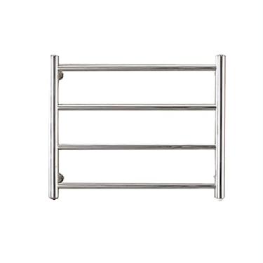 Imagem de Aquecedores de toalhas, toalheiro aquecido montado na parede, 58 W, aquecedor de toalhas com eficiência energética, 4 barras, toalheiro aquecido para banheiro/D/duro com fio (fio rígido cromado)