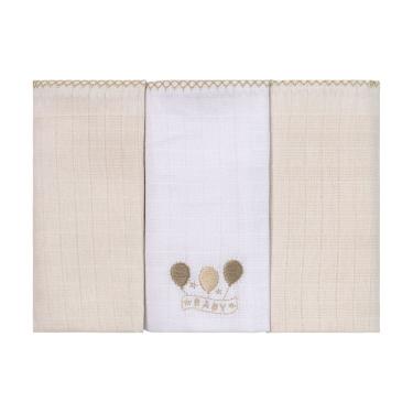 Imagem de Fralda de Pano para Bebê 3 Unidades 68 cm x 70 cm Baby Joy