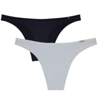 Imagem de Kit 2 Calcinhas Tanga Sloggi 24552 Classic Leve Poliamida, G, Preto, B