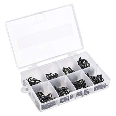 Imagem de Kit de Reparo para Ponta Vara Pesca 80 Peças DIY Anéis Olho Aço Inoxidável Cerâmica Pechincha Substituição Quebrada