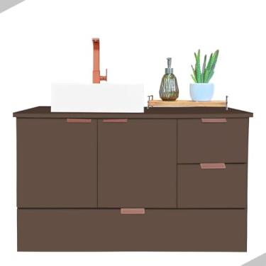 Imagem de Gabinete Armário Para Banheiro Lavabo Lavatório Com Cuba Suspenso Barroco Organizador