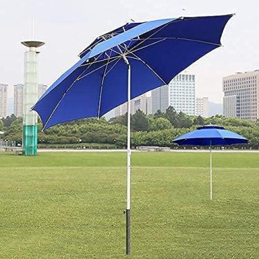 Imagem de HHHJQFAAT Guarda-sol externo com poste de guarda-chuva inclinado, design de topo duplo, guarda-sol de jardim de estilo europeu para resfriamento, sombreamento e isolamento térmico, redondo, doméstico
