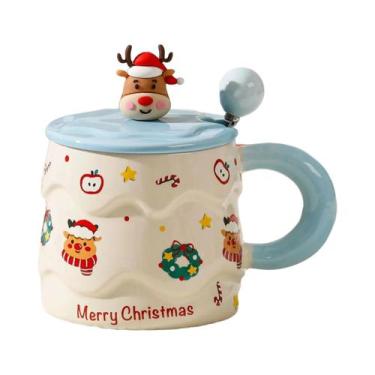 Imagem de Caneca De Cerâmica De Natal Com Papai Noel E Rena, Caixa De Presente C