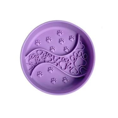 Imagem de Tigela de silicone para cães de alimentação lenta para cães médios e grandes, ventosa forte, antiasfixia, resistente a mastigação, tigela de alimentação para animais de estimação