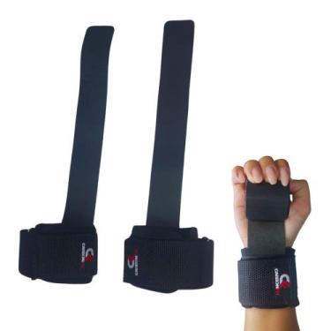 Imagem de Luva Strap Tala Halter Musculação Academia FIT  O PAR, Preto