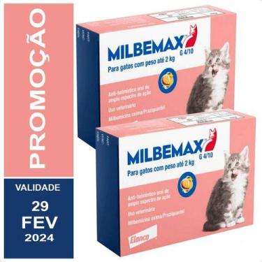 Imagem de 2 Vermifugo Milbemax Para Gatos Até 2kg - 2 Comprimidos - Elanco