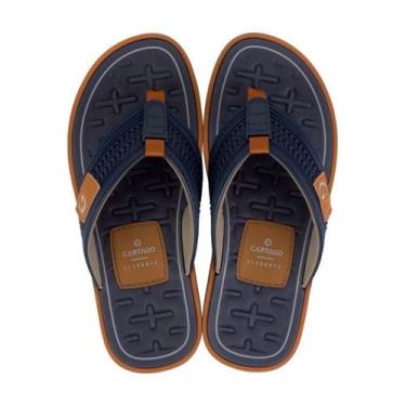 Imagem de Chinelo de Dedo Masculino Cartago Lyon II Macio Confortável, Marinho, 