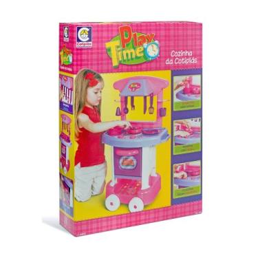 Imagem de Brinquedo Cozinha Play Time 71cm em Plástico com Forninho que Abre e F