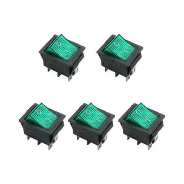 Imagem de Interruptor Gangorra Iluminado Por LED Vermelho 5pçs AC 10A 6A DPST 4 