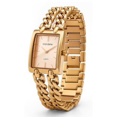 Imagem de Relógio Mondaine Feminino Analógico Quadrado De Pulso Rosé Rosa Quartz Pulseira Em Aço Inoxidável Resistente A Água Original