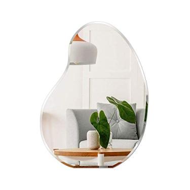 Imagem de Espelho de parede espelho de banheiro espelho circular montado na parede para sala de estar, quarto, penteadeira, entrada corredor.