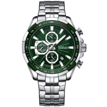 Imagem de Relógio De Pulso Masculino Esportivo Resistente à água Pulseira De Aço Inoxidável Verde