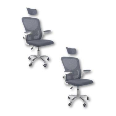 Imagem de Kit Com 2 Cadeiras De Escritório Diretor Oficial Vegas Com Apoio + Ebo