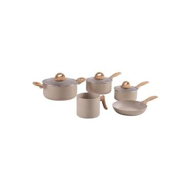 Imagem de Jogo de Panelas de Indução Brinox Ceramic Life Smart Plus 5 Peças Antiaderente Tampas d...