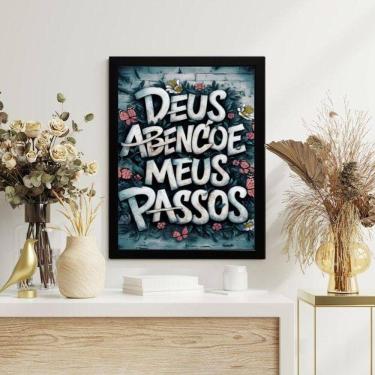 Imagem de Quadro Decorativo Deus Abençoe Meus Passos 24X18Cm