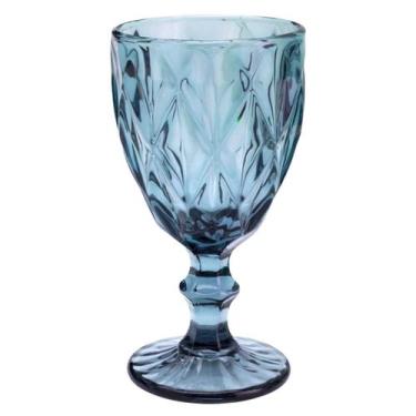 Imagem de Taça de Água de Vidro Diamond Lyor Azul 350 ml