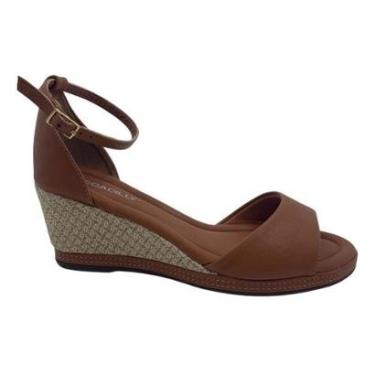 Imagem de Sandália Anabela Piccadilly Salto Baixo Marrom 408244 - Ocre 41-Feminino