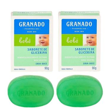 Imagem de Kit 2 Sabonete Em Barra Para Bebê 90g Glicerina Erva Doce Natural Granado