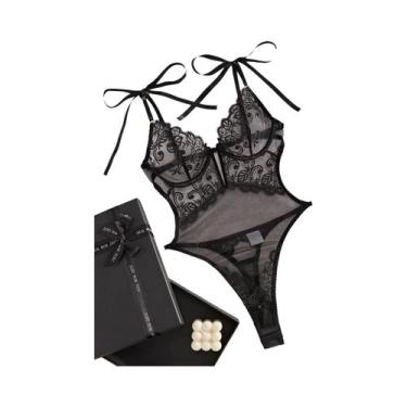 Imagem de Body De Renda Com Bordado Transparente Sexy MUZISKAT Lingerie Fashion 