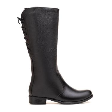 Imagem de Bota Over Cano Alto Feminina Ranster em Couro Preta-Feminino