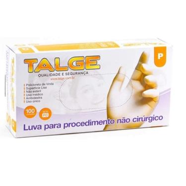 Imagem de Luva De Vinil Talge S/Pó Com 100 Un - Tam P