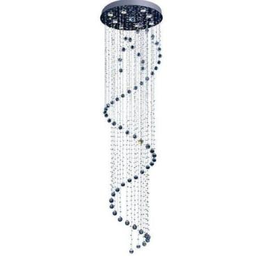 Imagem de Luminária Plafon de Sobrepor para 9 Lâmpadas Crystal Spiral Bronzearte