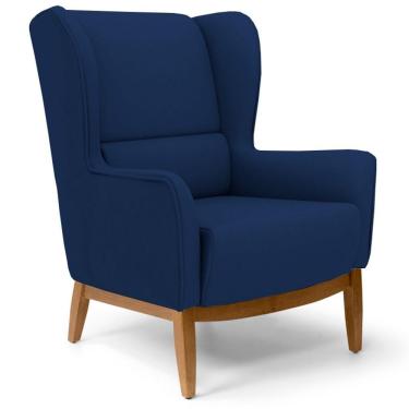 Imagem de Poltrona Base Manu Madeira Milena Azul Marinho