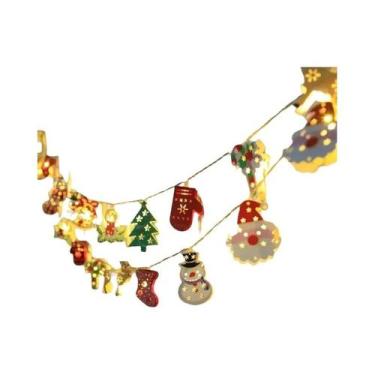 Imagem de Guirlanda De Luzes LED Operadas Por Bateria Com Luvas De Cervo E Sino 