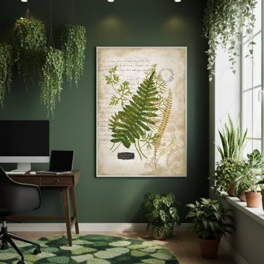 Imagem de Quadro Decorativo Folha De Samambaia 70x50cm Mold Branca