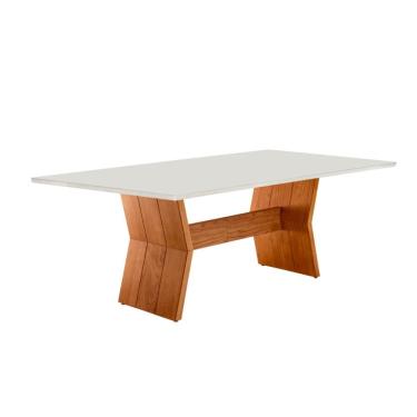 Imagem de Mesa para Sala de Jantar Portugal 180cm Tampo Canto Moeda Laqueado com Vidro