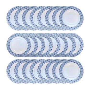 Imagem de Jogo 24 Pratos Fundo Melamina Para Buffet Restaurante 25cm - Sk