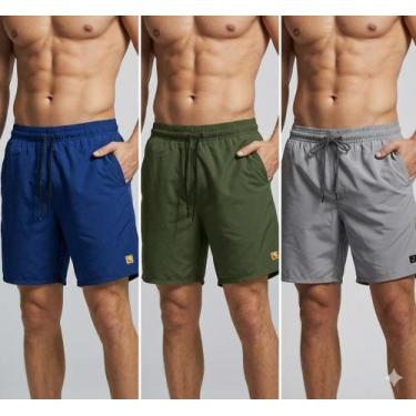 Imagem de Kit 3 Bermuda Masculina Tactel Com Elastano Premium com Elástico - Muz