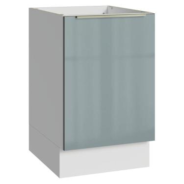 Imagem de Balcão de Cozinha 50 cm 1 Porta (Sem Tampo) Branco/Cinza Lux Madesa