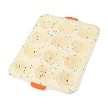 Imagem de Assadeira para Cupcake de Silicone e Metal - Retangular com Alça 12 Ca