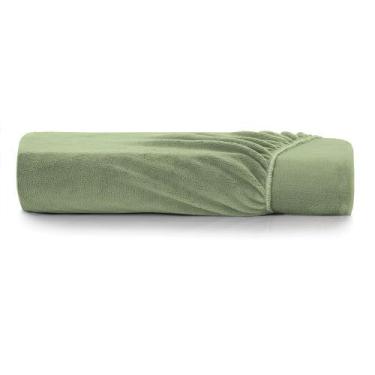 Imagem de Lençol com Elástico Solteiro Altenburg Blend Malha Verde Oliva
