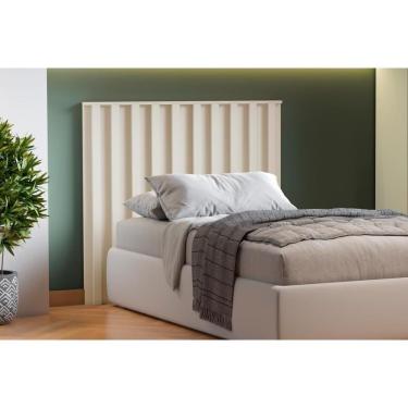 Imagem de Cabeceira Para Cama Box Vitoria Solteiro MDF Estilo Ripado Off White Europa