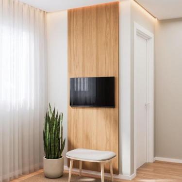 Imagem de Painel para TV até 32 Polegadas 80cmx250cm Liso Aruá CabeCasa MadeiraO