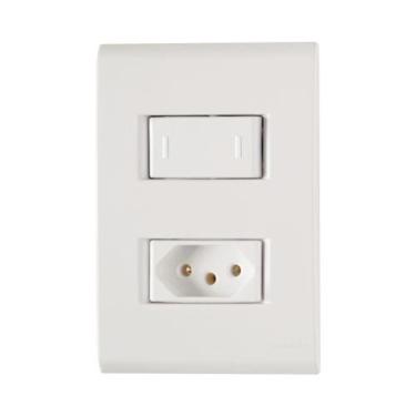 Imagem de Conjunto Interruptor Paralelo + Tomada 10a - Linha Liz - Tramontina