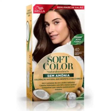 Imagem de Wella Soft Color Tonalizante Castanho Médio 40 Sem Amônia Cobre Branco