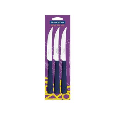 Imagem de Faca para Churrasco Tramontina Inox 4 New Color - 3 Peças