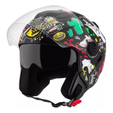 Imagem de Capacete Aberto Pro Tork New Atomic Universe Oculos Solar, PRETO