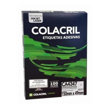 Imagem de Etiqueta colacril a4347 150 x 49 c/ 100 fls - 5 etiq. p/ folha